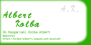 albert kolba business card